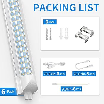 CNSUNWAY 4FT LED Shop Light, 48W 7200LM 6500K Super Bright, D