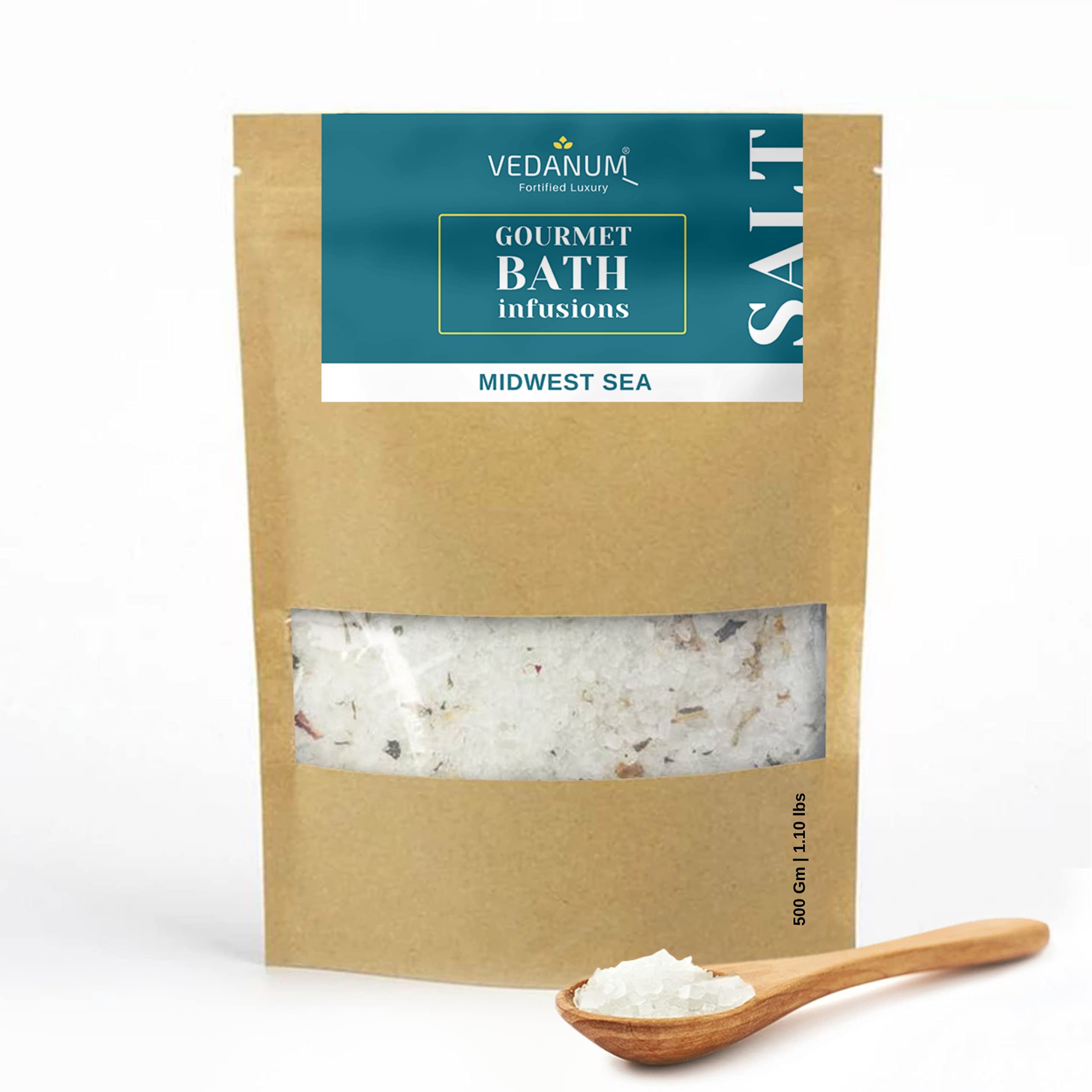 Vedanum Gourmet Infusion Aroma Bath Salt with Pure Epsom Salt, Himalayan Pink Salt and Sea Salt Therapy | Muscle Relief, Acne Removal, Pain Treatment, Foot Massage, Relaxing Minerals-image-36