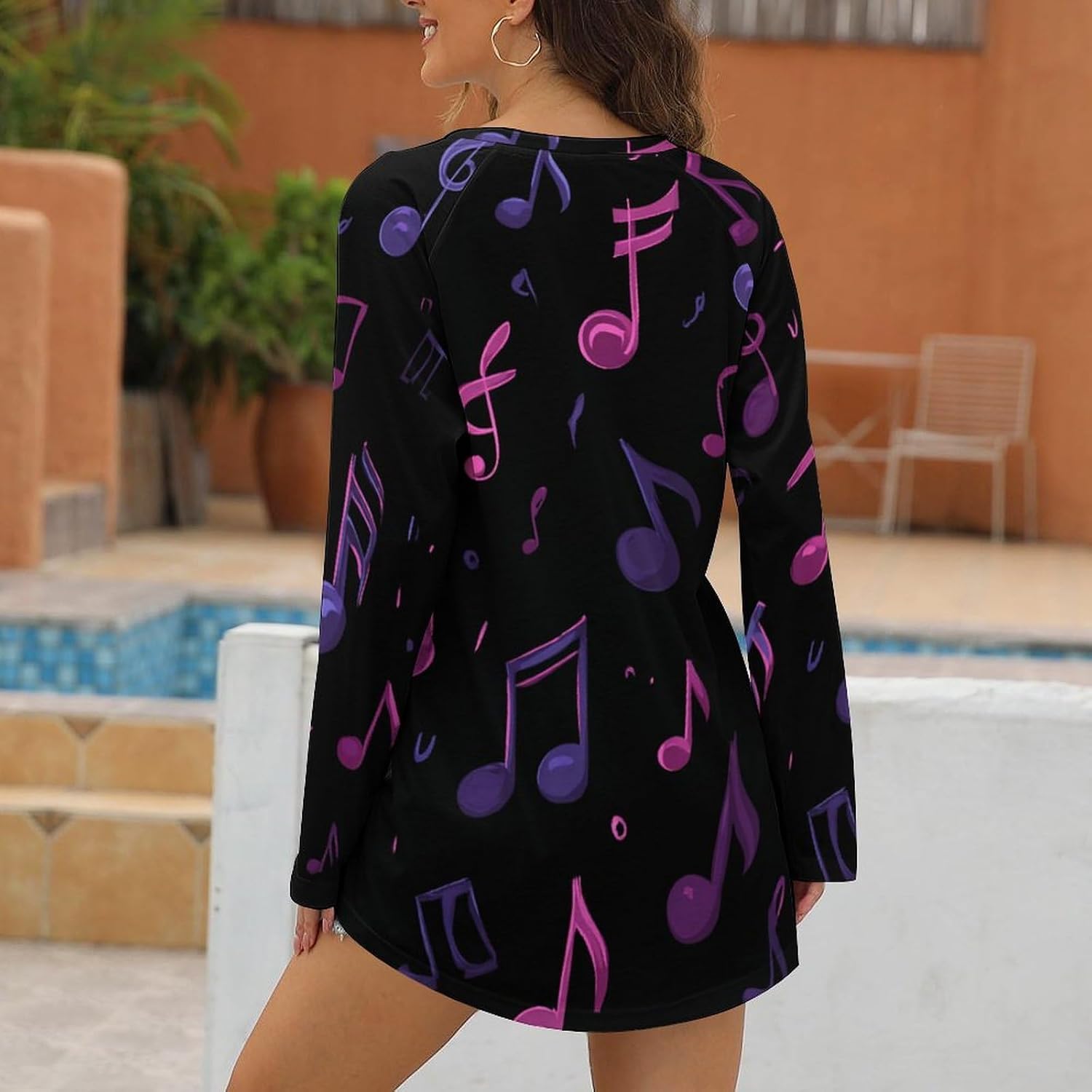 Women's Long Sleeve Basic Top Loose Fit Tunic T-Shirt, Soft Casual Crewneck Blouse