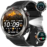 Smartwatch Uomo, Orologio Smartwatch con Torcia/Bussola