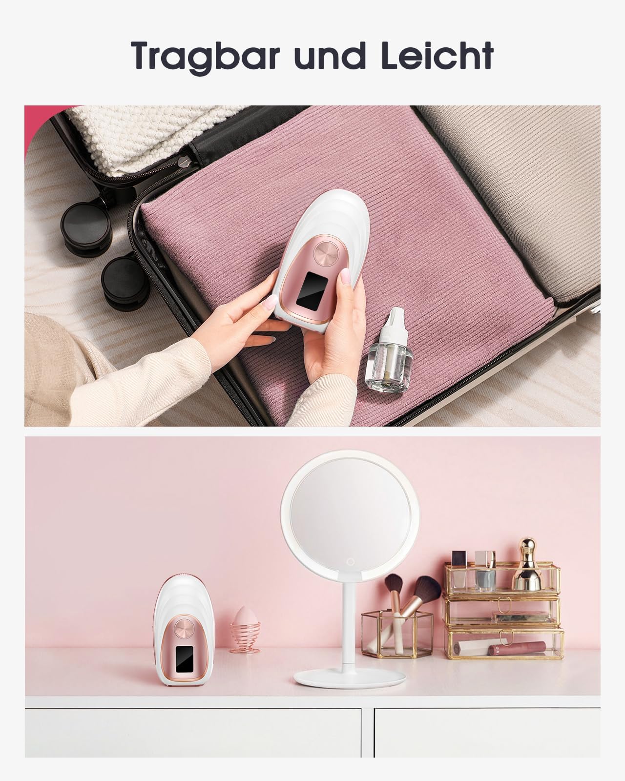Haarlosy IPL Geräte Haarentfernung mit Kühlfunktion, 999,900 Lichtimpulse, 5 Energiestufen Schmerzfreie IPL Haarentfernung Laser Hair Removal für Frauen, Männer, Intimbereich, Körper und Beine - Rose