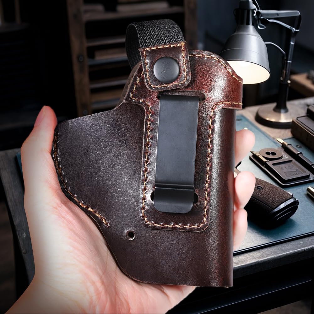 Funda de Cuero para Pistola, Bolsa Oculta para Pistola con cinturón, Funda táctica para cinturón, Funda para Arma para la mayoría de los tamaños de Pistolas
