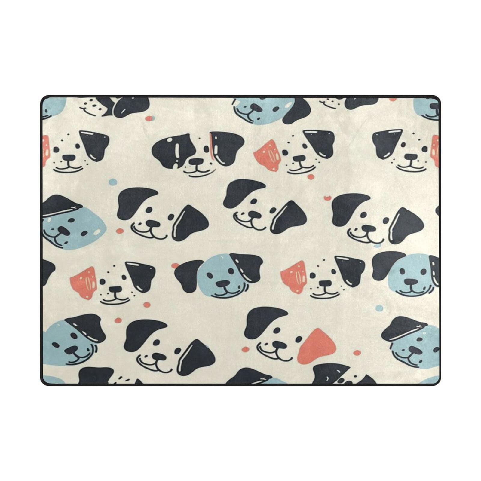 Grand tapis 203x147 cm motif chien mignon pour deco sol contemporaine salon et chambre