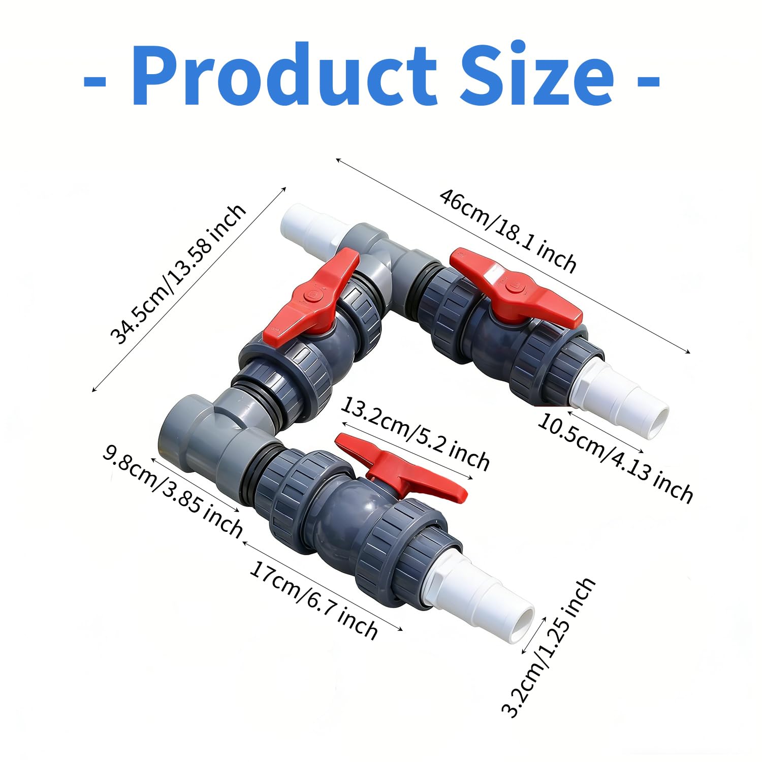Bypass Pool Set, Bomba de Calor Pool Conector Set con Mangueras de 32 mm y 38 mm, Calefacción de Piscina para Una Óptima, Calefacción de Piscina Control del Suministro de Agua