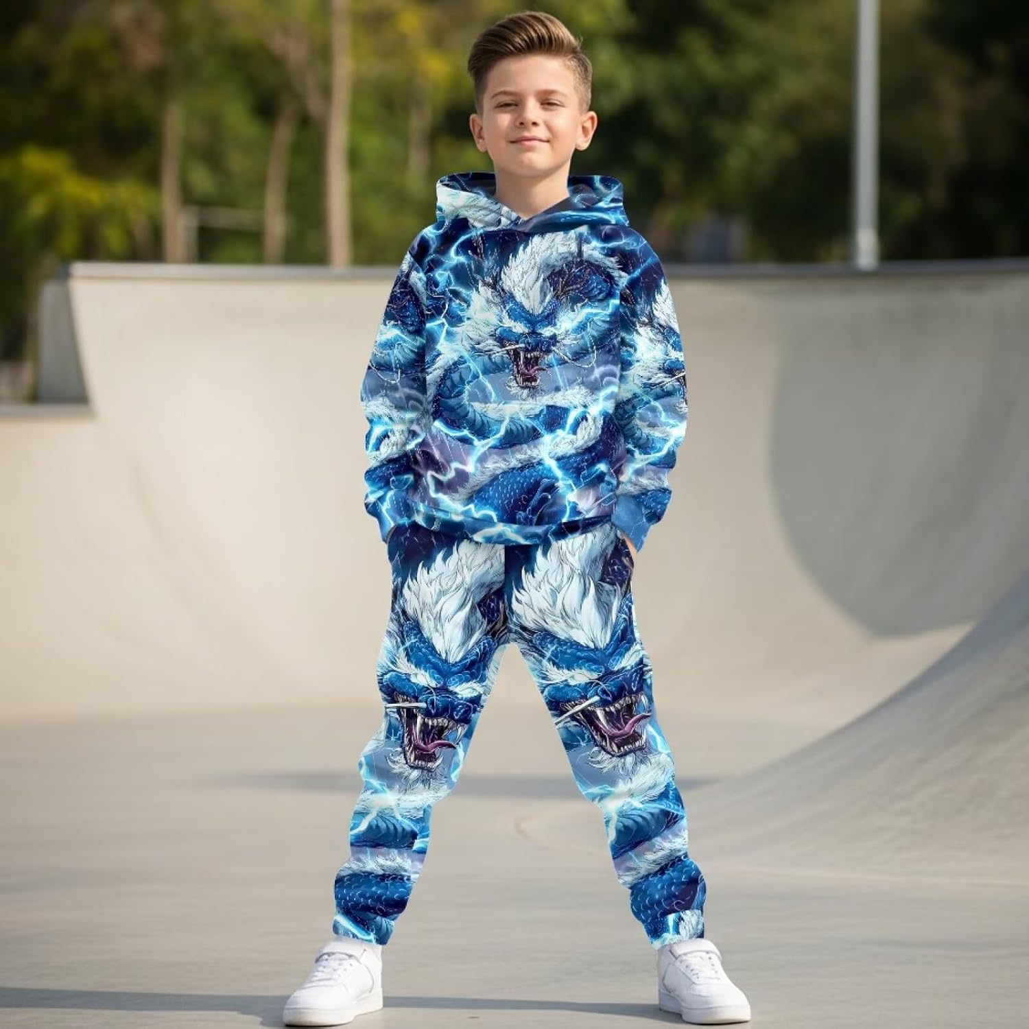 DISNIMO Hoodie for Boys Galaxy Sweatshirt and Sweatpants Set Kids Sweatsuits Hooded Jogger Sweat Pants 2 Piece