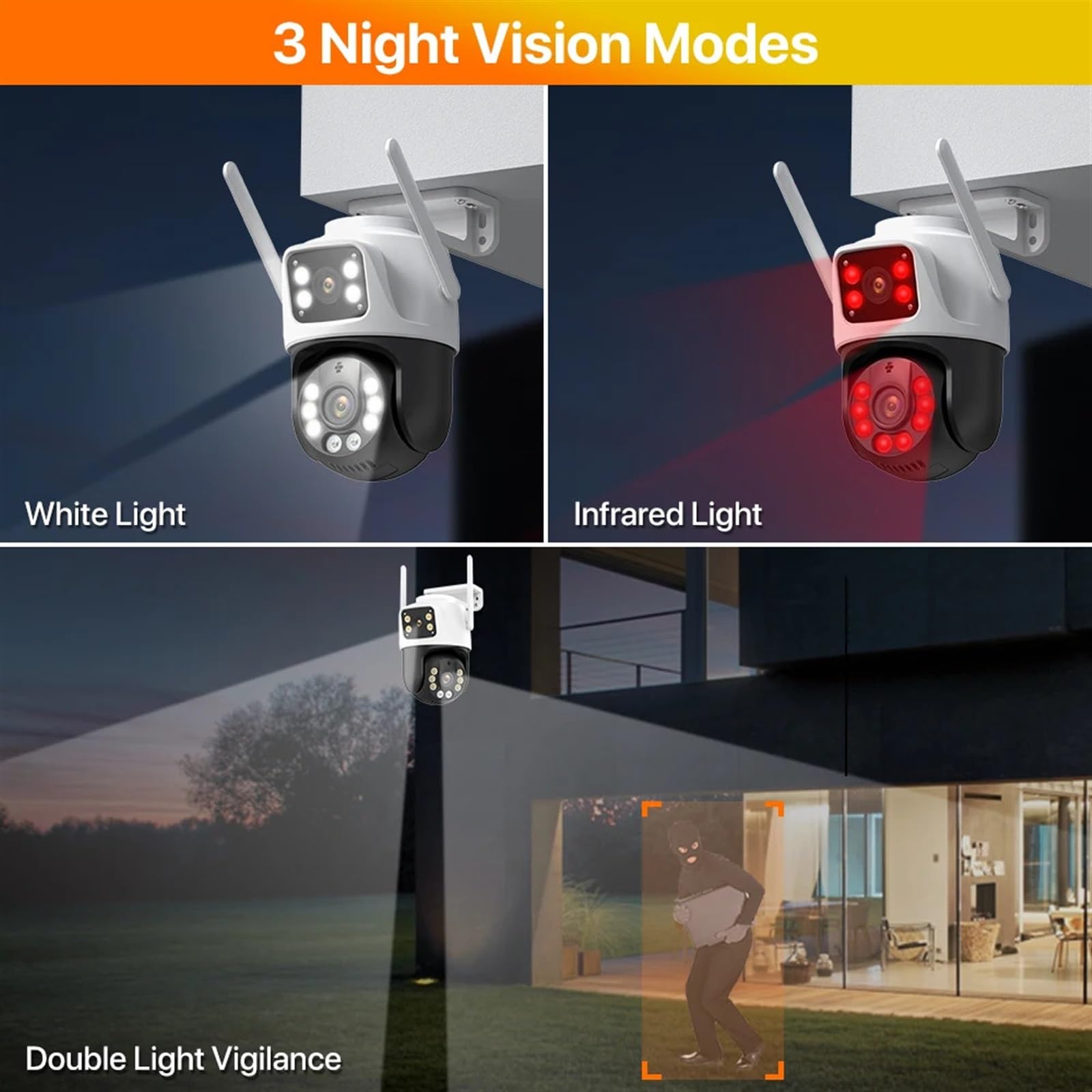 Kamery Monitoringu, Kamera PTZ 4K 8MP podwójny obiektyw podwójny ekran kamera IP 4MP HD bezpieczeństwo kamera monitorująca CCTV automatyczne śledzenie P2P(4MP NO Card)