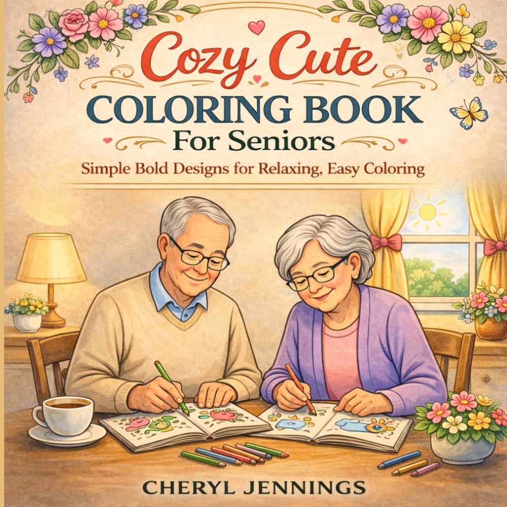 Cozy Cute Seniors Coloring Book