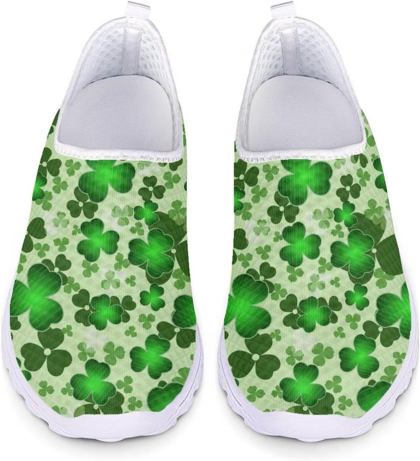 Xpyiqun St Patricks Day Sport Sneakers Walking Slip On Shoes Women Road Running Loafers Size 5.5-11.5