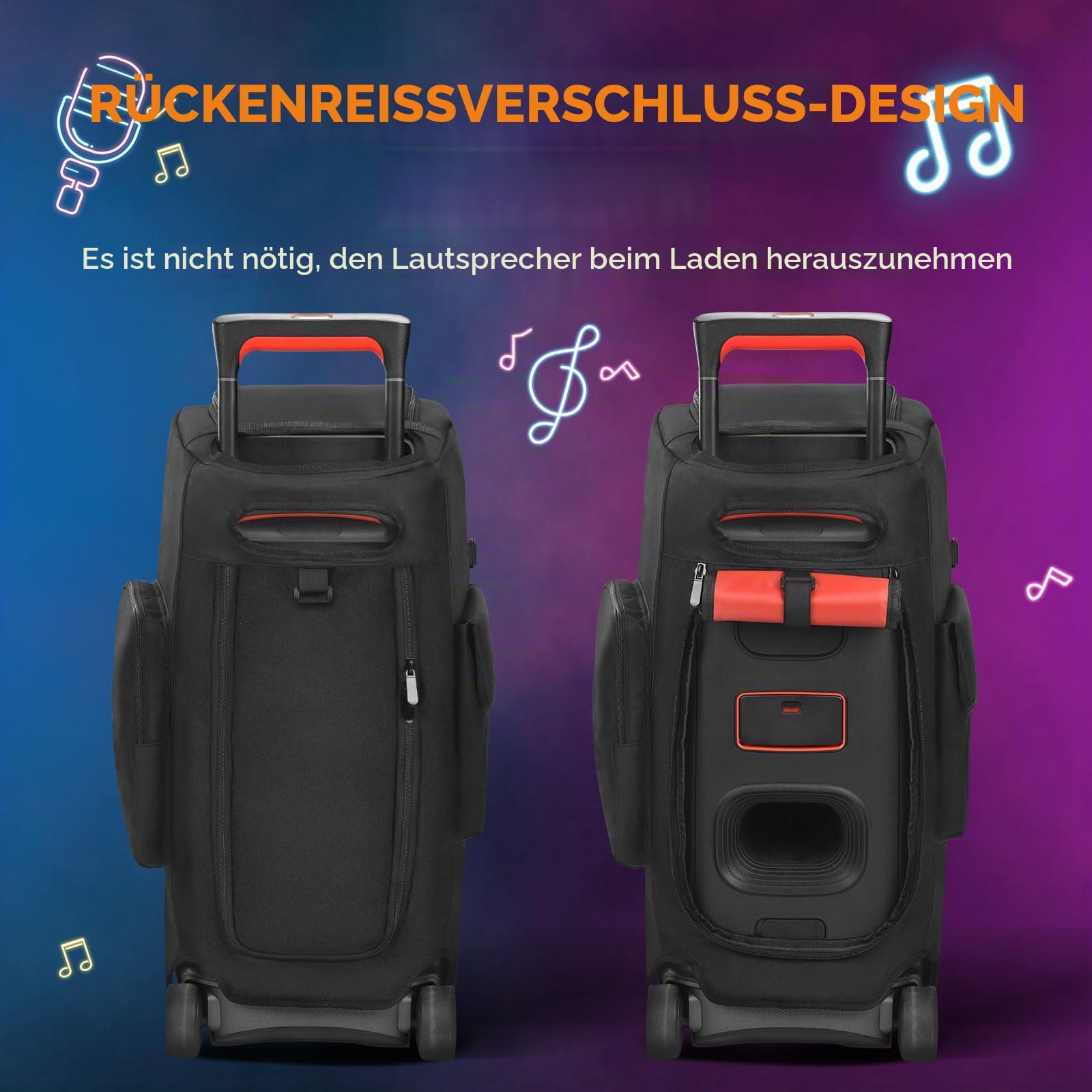 Lautsprecherhülle Kompatibel mit JBL PartyBox 320 Tragbarer Lautsprecher, Outdoor Party Reise Staubschutz Schutzhülle Aufbewahrungstasche mit Fenstertaschen für JBL PartyBox 310 und Zubehör