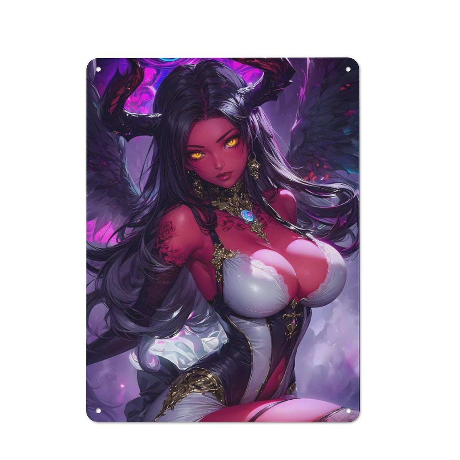 Farmhouse Demoness with Wings Country Metal Sign 40x30cm, Cottage Wall Art for Farmhouse Kitchen, Pantry Or Dining Area