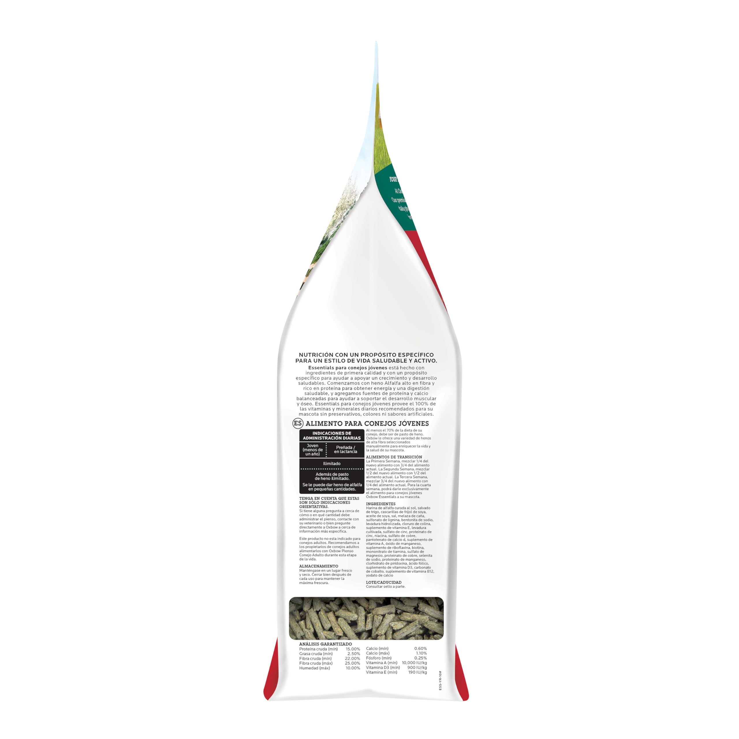 Oxbow Essentials Rabbit Food, Young Rabbit, Made with Oxbow Timothy, Pet Food Pellets for Bunnies, Small Animal Pet Products, Made in USA, High Fiber Bunny Supplies, 10 lb. bag