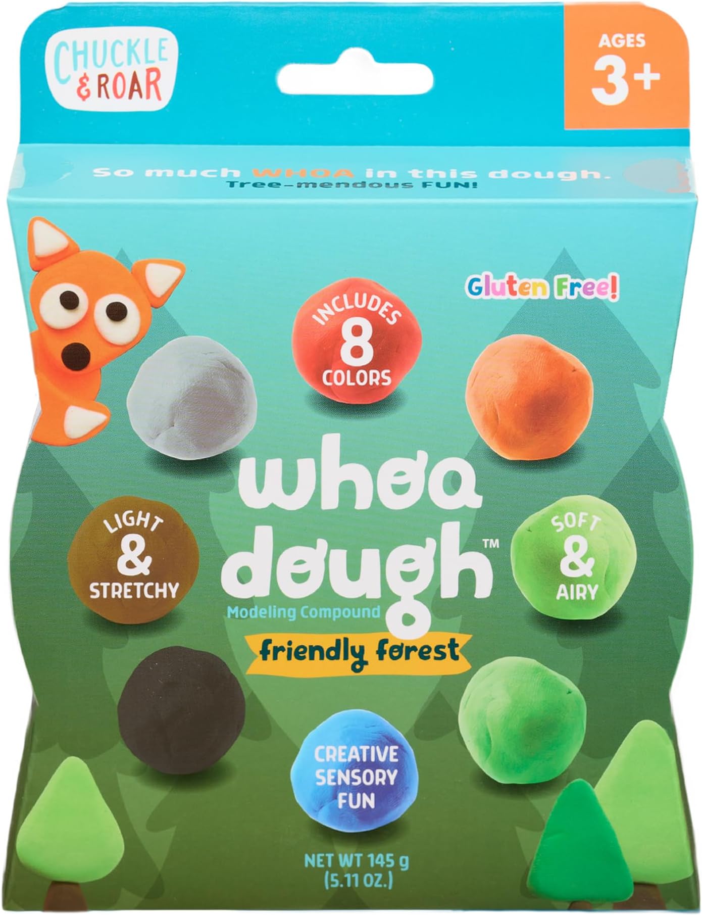 Chuckle & Roar - Whoa Dough Friendly Forrest 8 Pack - Tactile Kids Dough - Fun Arts and Crafts Time for Preschoolers - Safe Formula for Kids - Ages 3 and Up