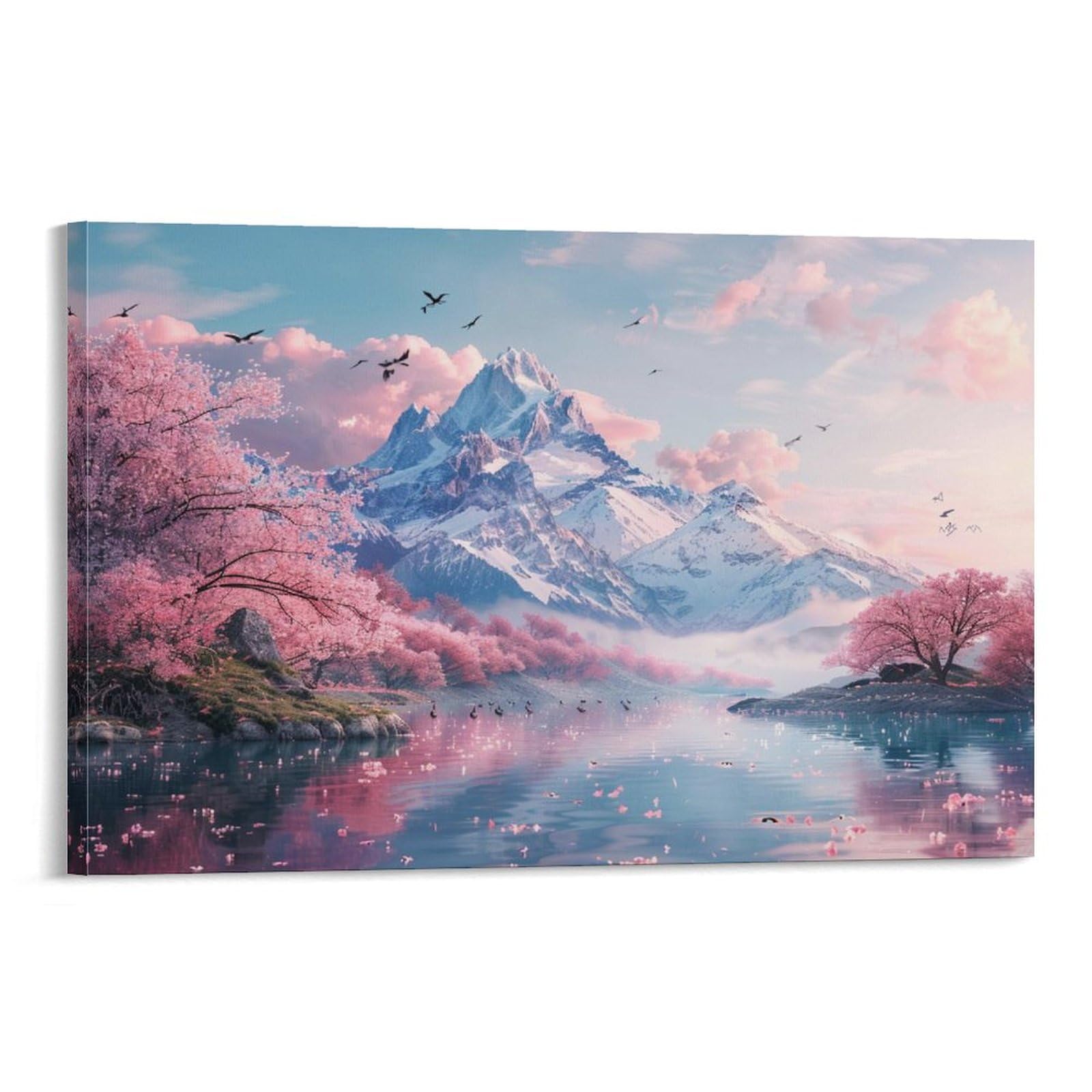 パステル画 山と川の風景 絵27✖️24 パステル画 山と川