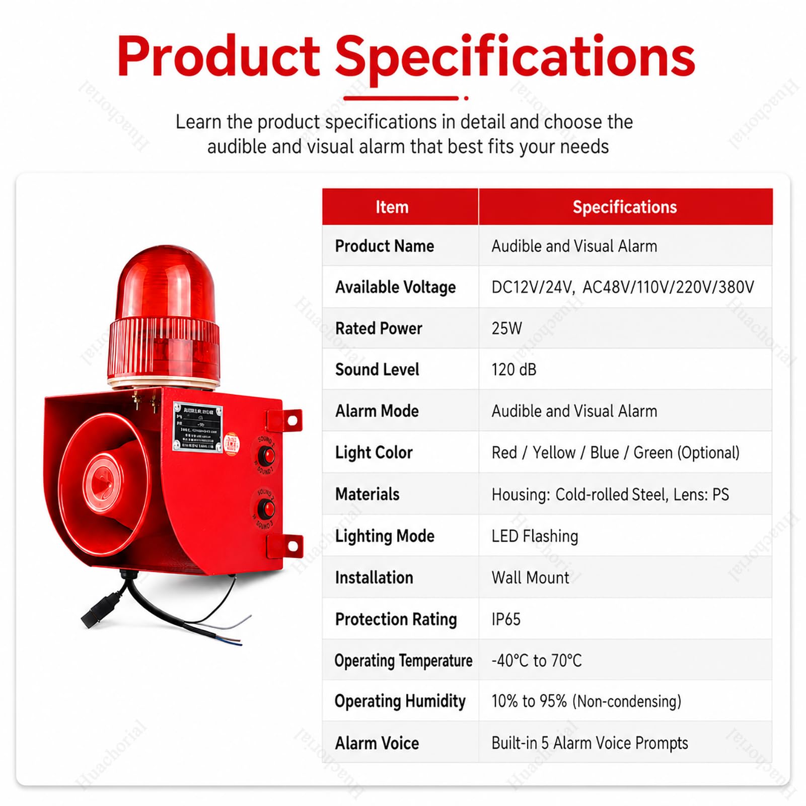 Alarme IP65 120dB Sirène Haut-Parleur pour Usine Automatisée