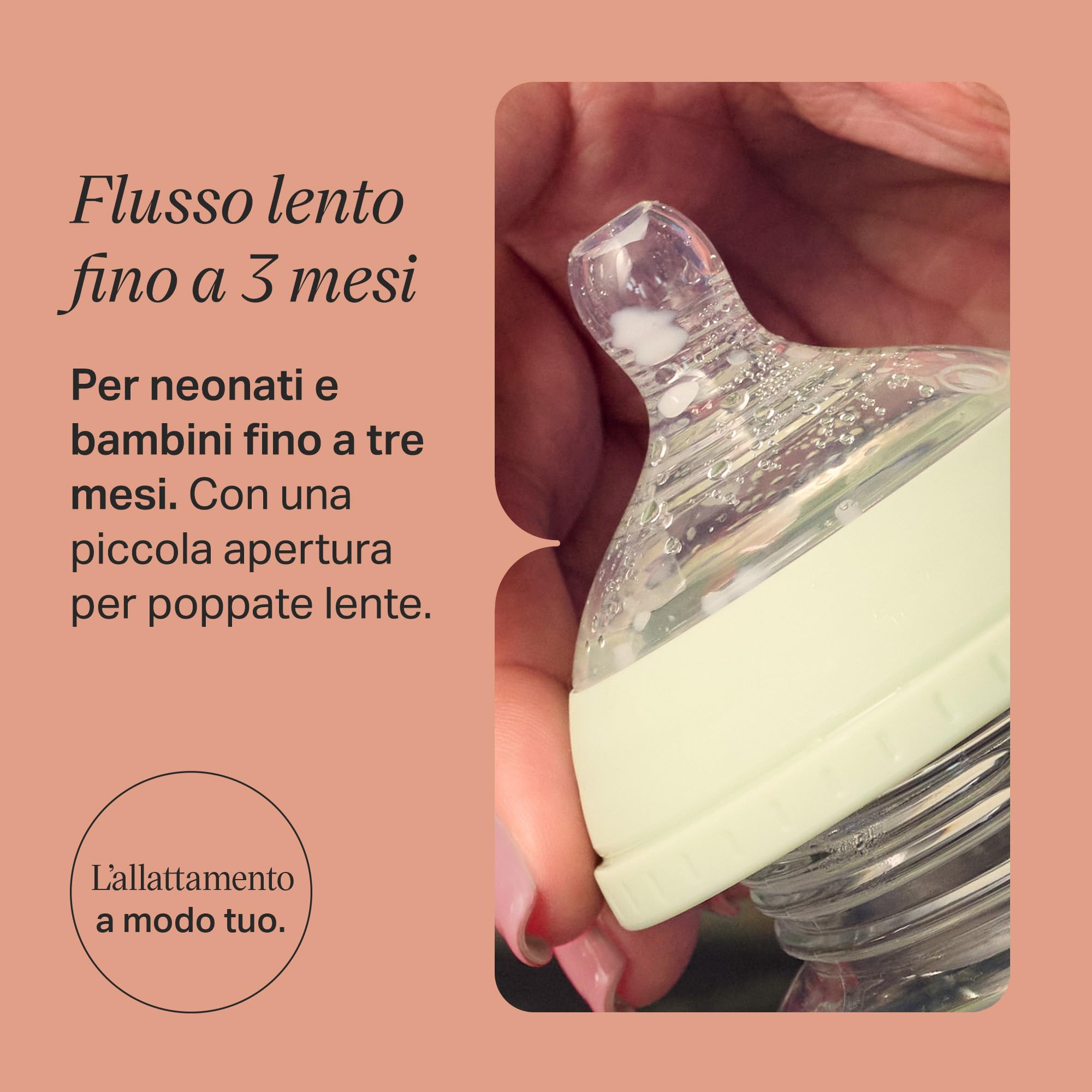 Tommee Tippee Tettarelle per biberon Natural Start, flusso medio, 0+ m, attaccamento naturale, valvola anti-colica, silicone morbido, 2 pezzi