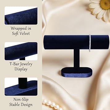 Bracelet Display Stand, Velvet T Bar Holder for Bracelet Bangle Watch