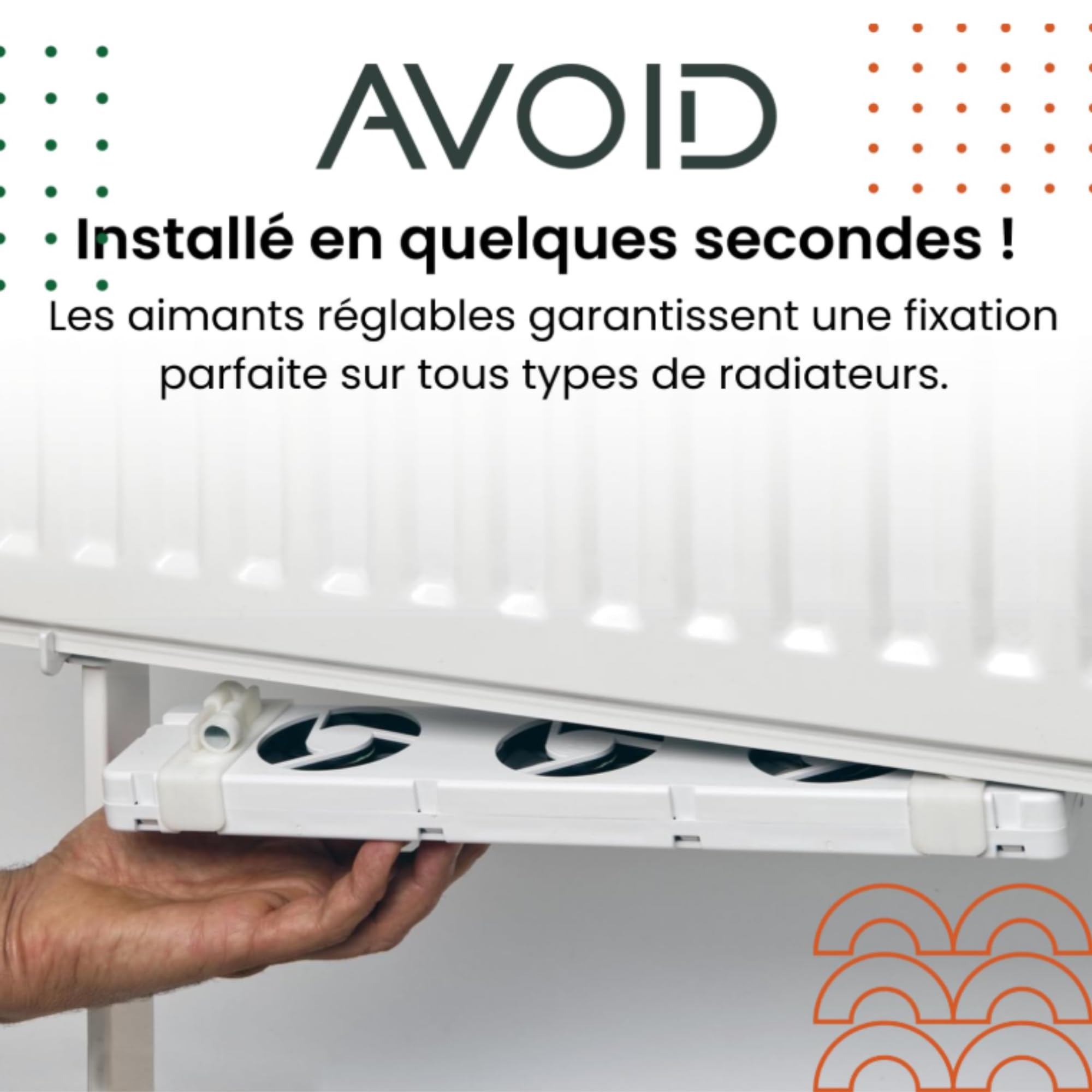 AVOID Ventilateur Radiateur Lot de 1 Avec Thermostat Inclus - Ventilateur pour Radiateur Chauffage et Climatisation - Produit fiable et durable pour la maison et la cuisine