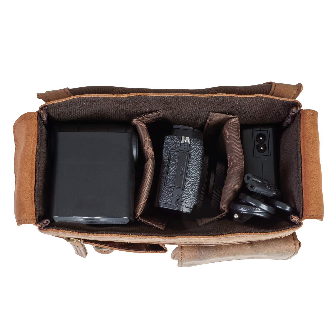 Kalahari, marrone, 21 x 13,5 x 9,5 cm, Kaama LS-30, borsa a tracolla