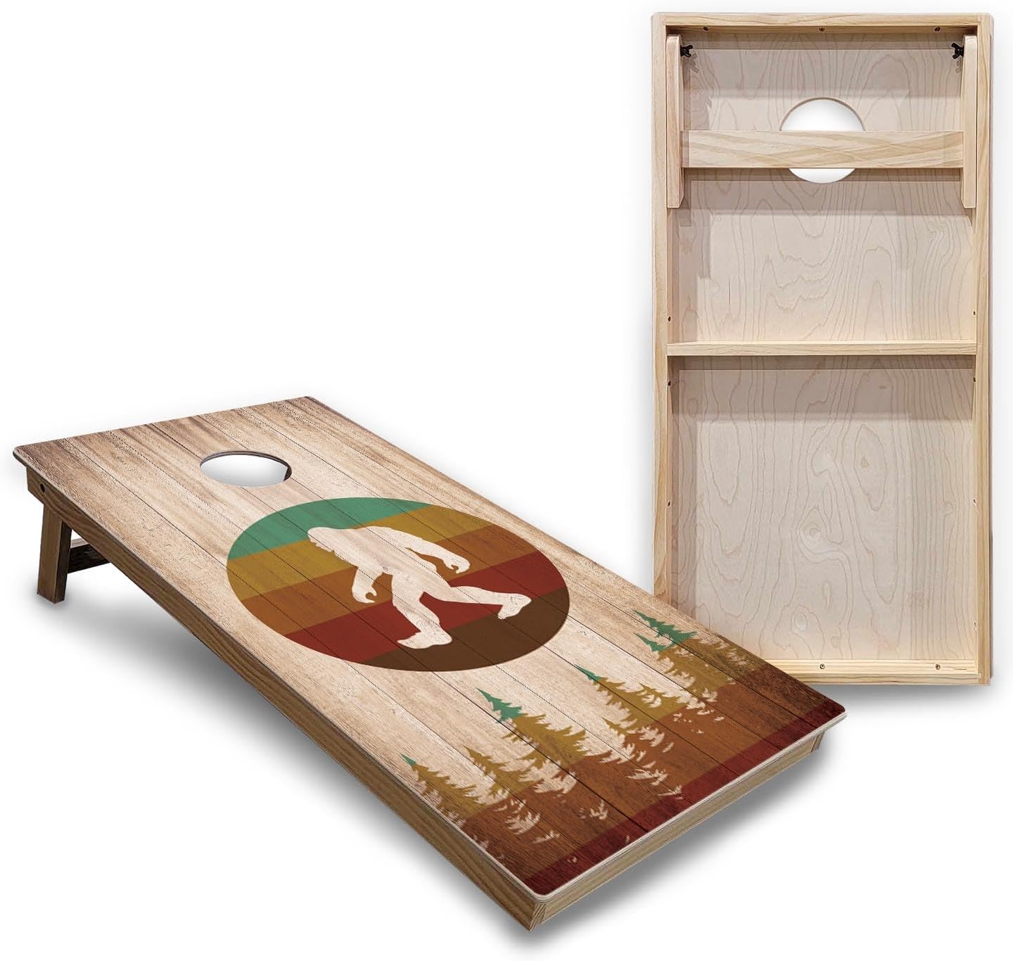 Cornhole Solutions Backyard Series Regulation Cornhole Boards Set – 4 ft x 2 ft Professional Size – Baltic Birch Plywood – Folding Legs – Premium Corn Hole Game