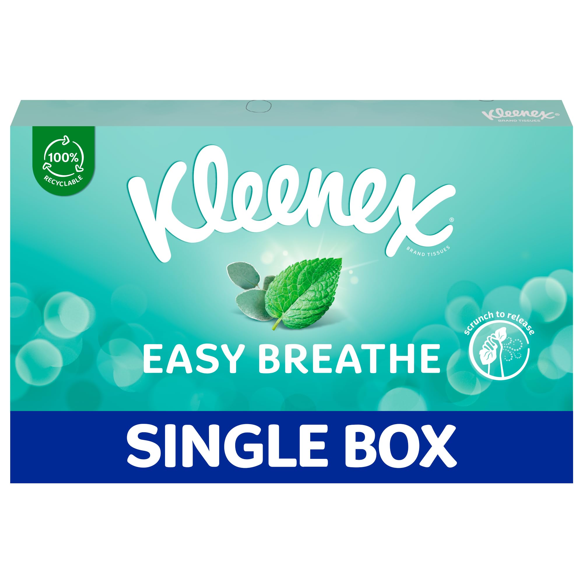 Kleenex Easy Breathe Facial Tissues, Natural Menthol and Eucalyptus, 56 Tissues, Pack of 1