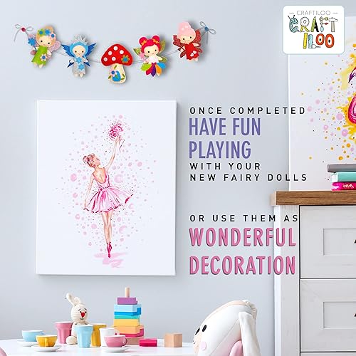 Vista 7 de Kits de costura de hadas para niñas pequeñas, 5 proyectos fáciles para niños, manualidades para niños, haz tu propia almohada de fieltro, kit