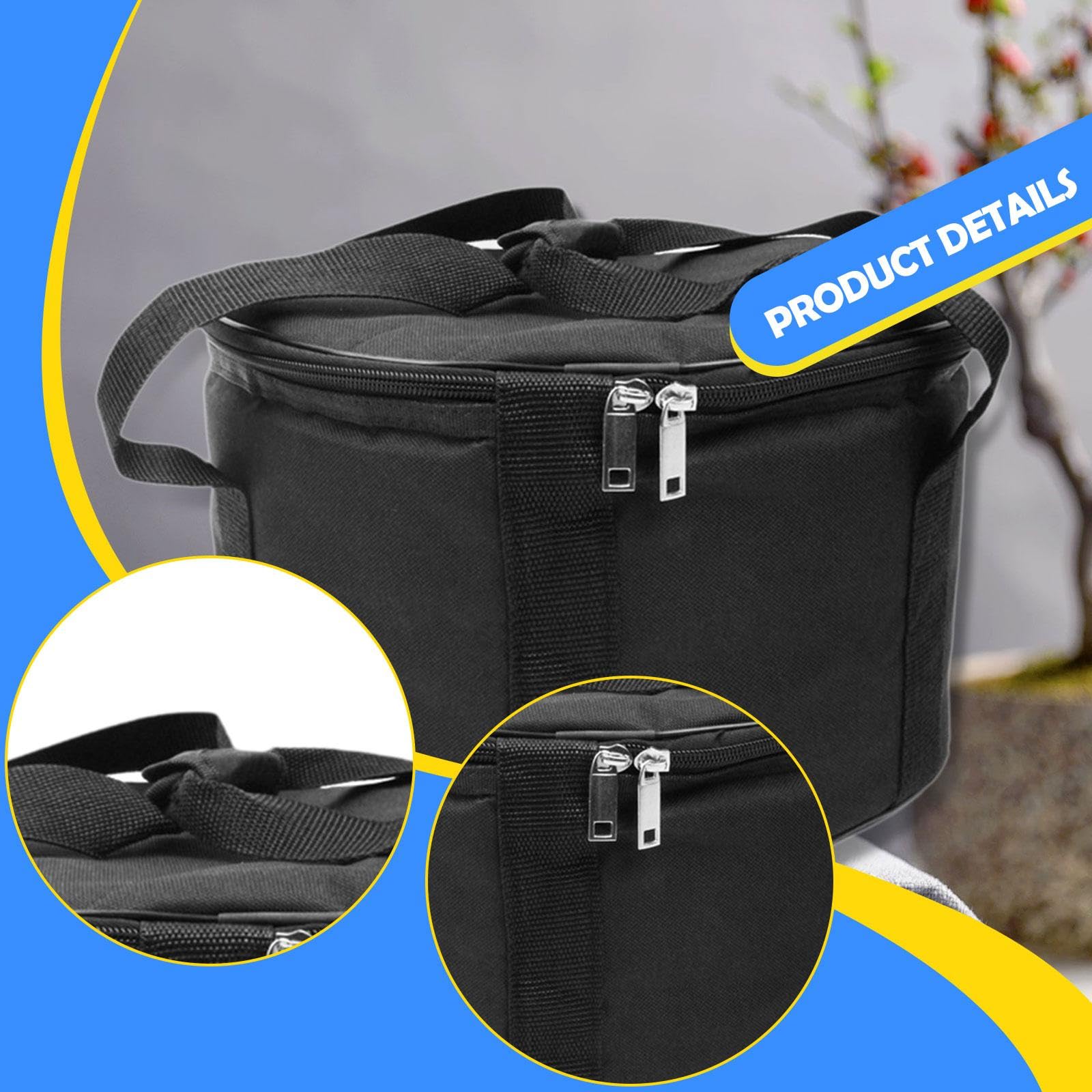 Borsa per Trasporto Di Campane Tibetane Con Maniglia per Viaggi E Campeggio, Custodia a Percussione Strumenti in Tessuto Oxford, Con Una Tasca Dedicata per Riporre Il Mazzuolo, 12inch
