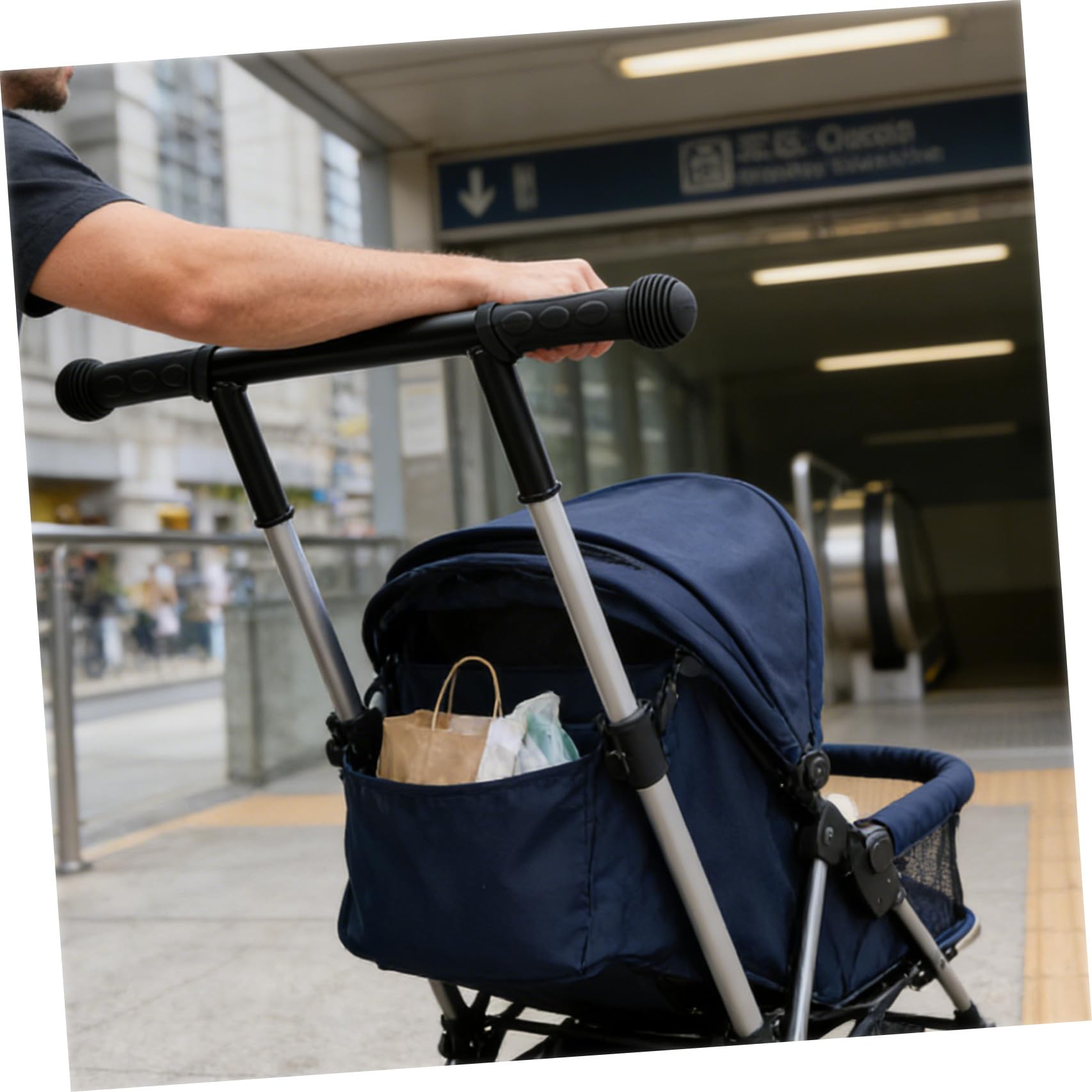 Extensor de Manillar para Cochecito Ergonómico de Acero Inoxidable para Padres Sistema de Liberación Rápida y Diseño Moderno Adecuado para Paseos Largos