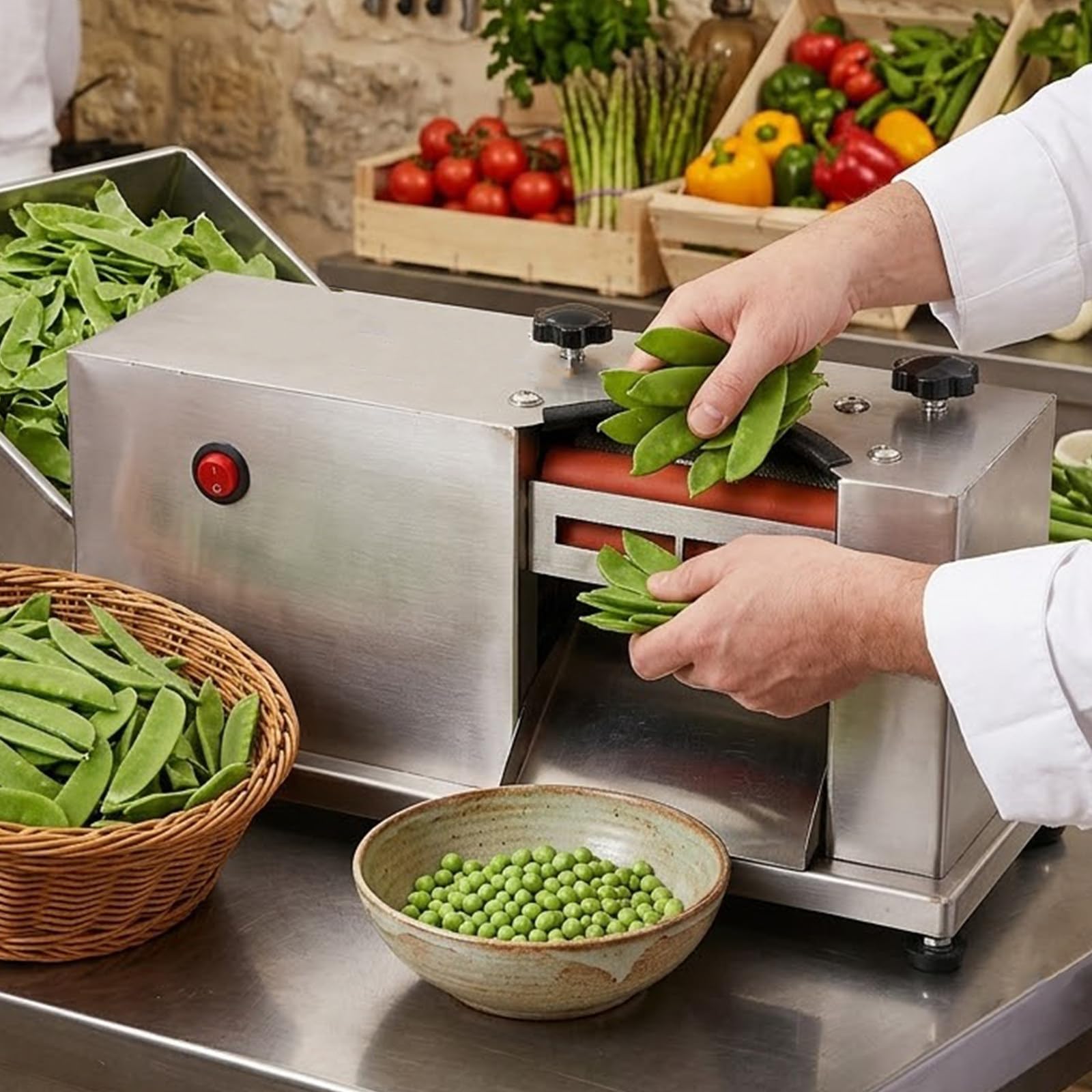 MiyKom Electric Pea Sheller Machine for Edamame and Young Soybeans
