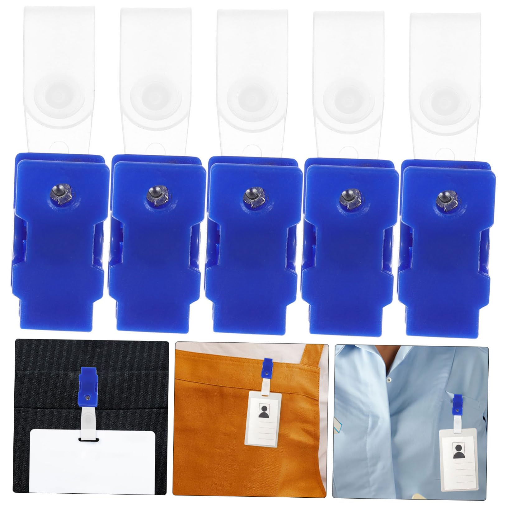 DOITOOL 4 Sätze Badge Clips Mit Transparenten Bändern Für Id Karten Praktische Namensschilder Clips Und Nützliche Badge Halter Für Verschiedene Anwendungen 100 Stück * 4
