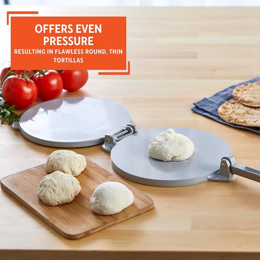 IMUSA USA Tortilla Press, 8 Inch, Silver - image 6