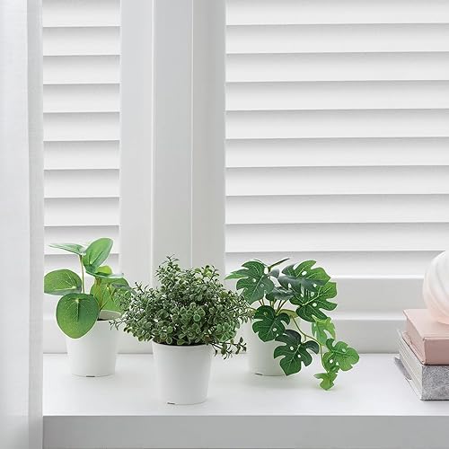 Miniatura 2 de Donox Película de privacidad para ventana, tipo persiana, protección UV, película estática no adhesiva, película extraíble para ventana de oficina