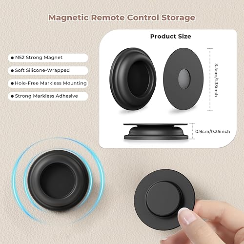 Miniatura 3 de 4 soportes magnéticos para control remoto, soporte de pared autoadhesivo de silicona para control remoto, organizador de almacenamiento para aire