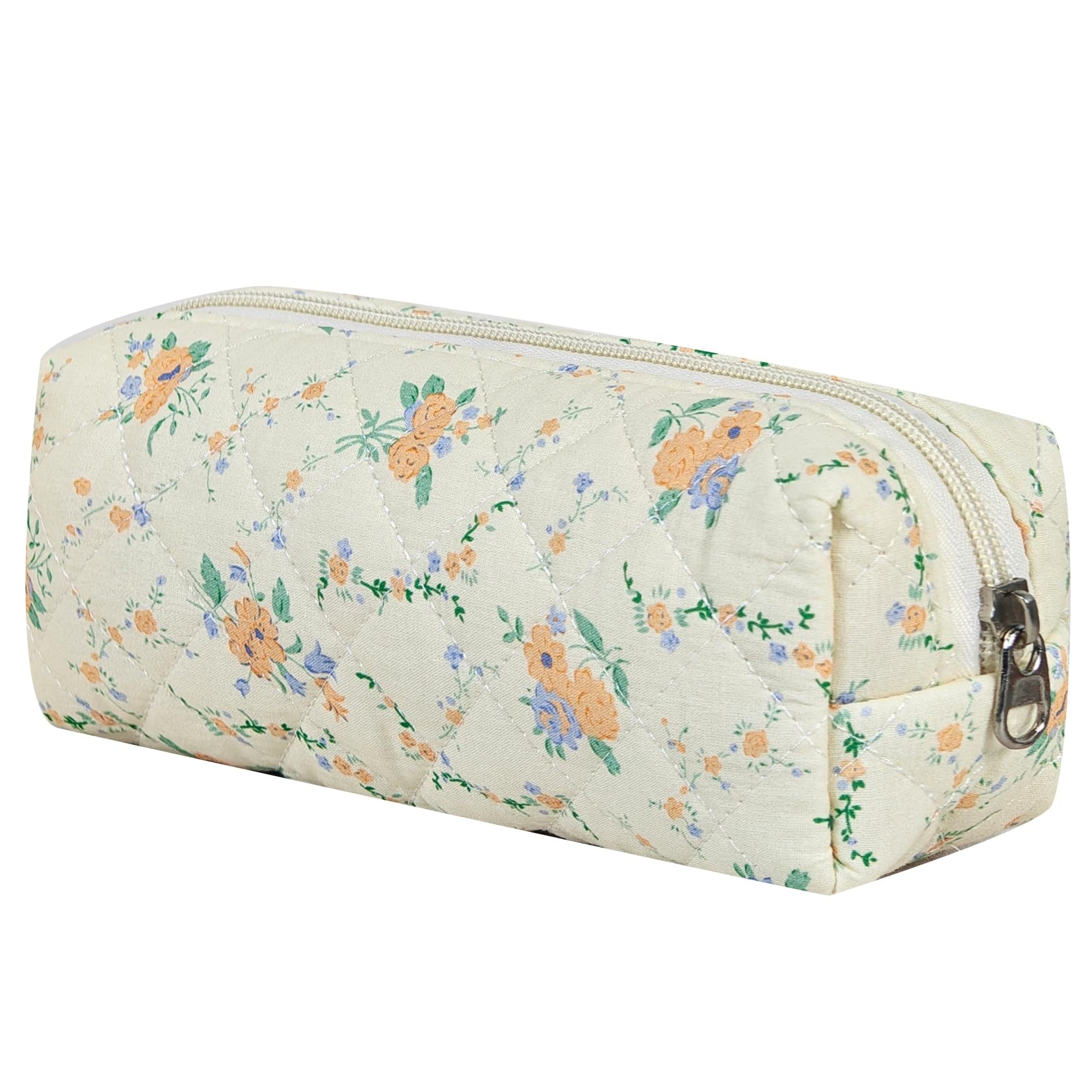 Carry bloom Pencil Pouch Cute Pencil Case for Girls Aesthetic Pencil Bag with Zipper Pen Cases School Supplies Makeup Bag (8 flower orange)