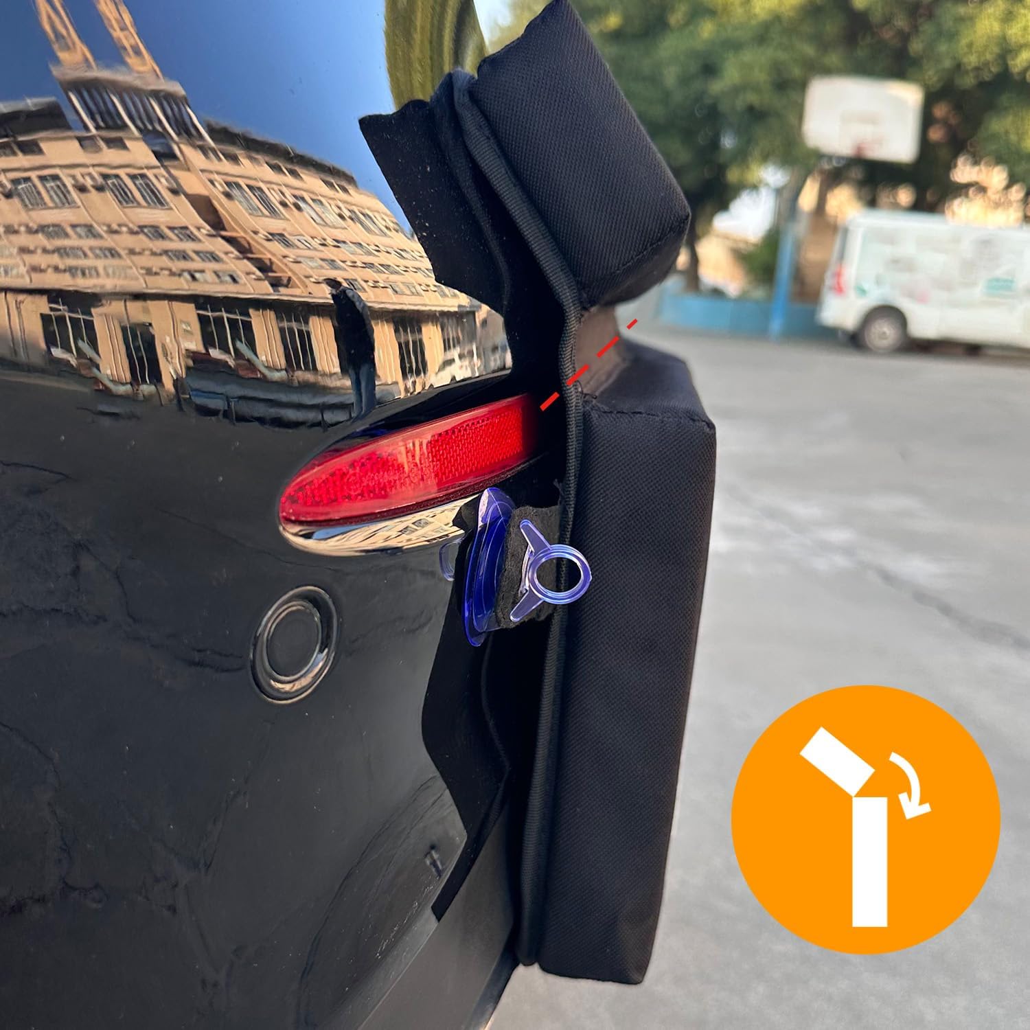 Thickest & Widest Rear Bumper Protector for Cars – 47.2"x11.8"x1.7" Universal Fit Bumper Guard with Reflectors, Heavy-Duty 600D PVC Oxford Fabric, Shock-Absorbing Padding, Black