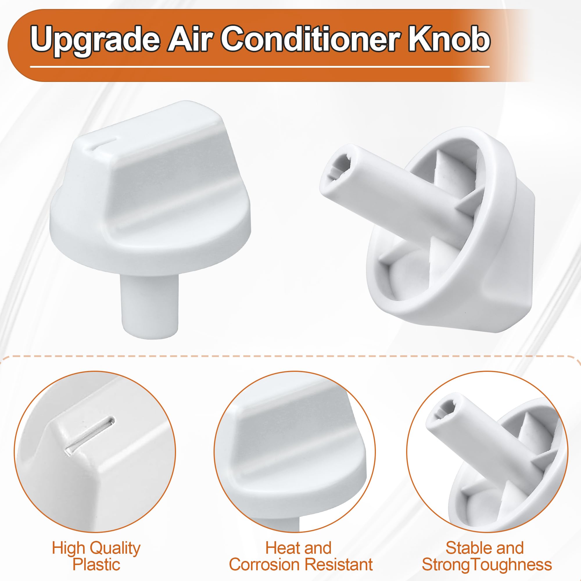2 pomos de aire acondicionado WJ12X24802 compatibles con piezas de aire acondicionado GE, perilla blanca para electrodomésticos GE AHV05LYQ1, AHV05LYW1, AHTC05AAQ1 5
