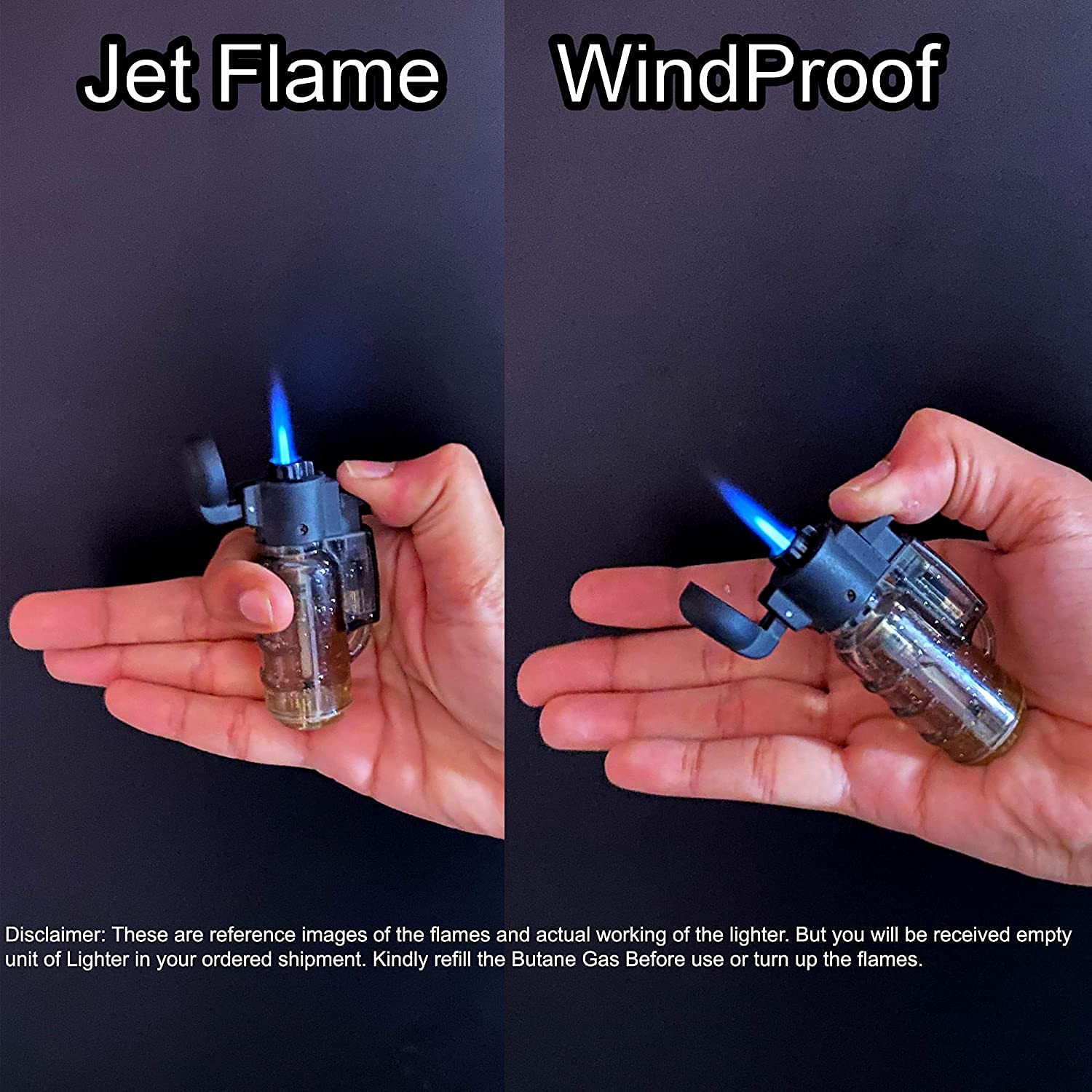 Buy Stylish Butane Gas Lighter Sharp Small Jet Flame Refillable