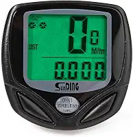 Computador para Bicicleta Sem Fio Velocímetro Odômetro para Bike SD-548C Sunding Preto LCD Sensor de Velocidade