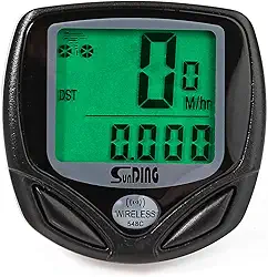 Computador para Bicicleta Sem Fio Velocímetro Odômetro para Bike SD-548C Sunding Preto LCD Sensor de Velocidade