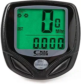Computador para Bicicleta Sem Fio Velocímetro Odômetro para Bike SD-548C Sunding Preto LCD Sensor de Velocidade