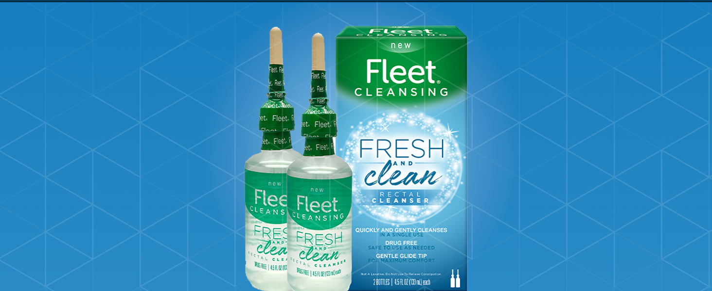 Fleet Fresh and Clean Saline Rectal Cleanser, Saline Solution Anal Douche, 2 Douche Bottles, 4.5 Fl Oz