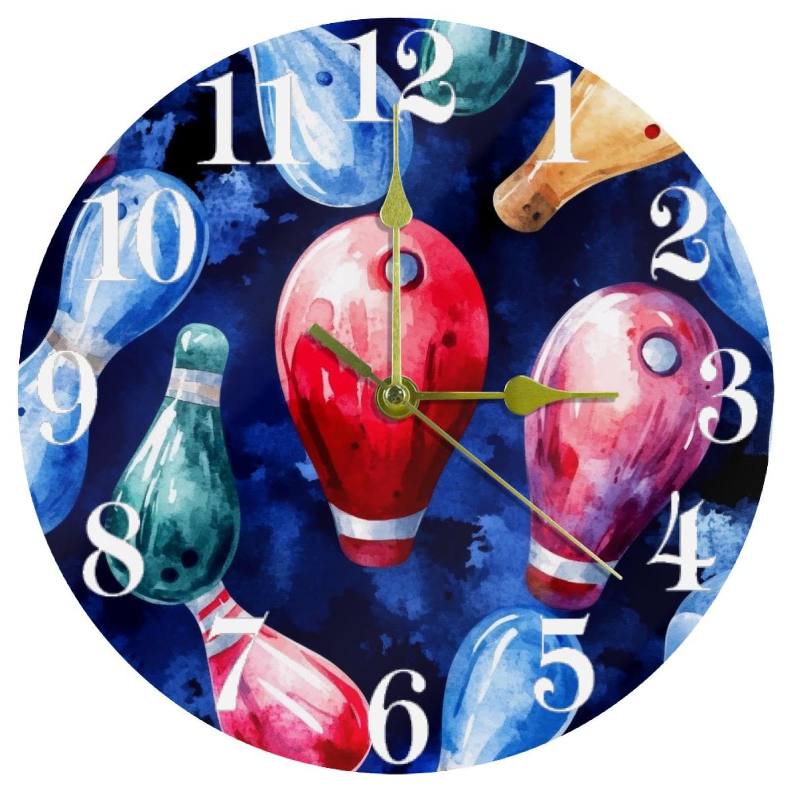 Horloge murale pour maison et cuisine au design coloré