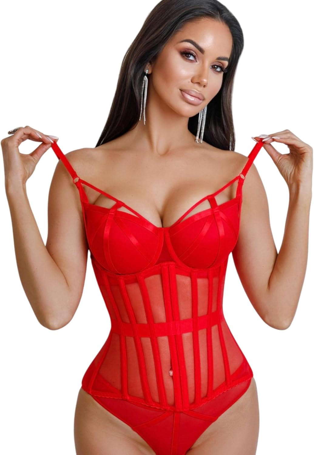 Mesh Corset Waist Trainer for Women - Underbust Corset Lace Up - Waist Cincher Shapewear - Body Shaper