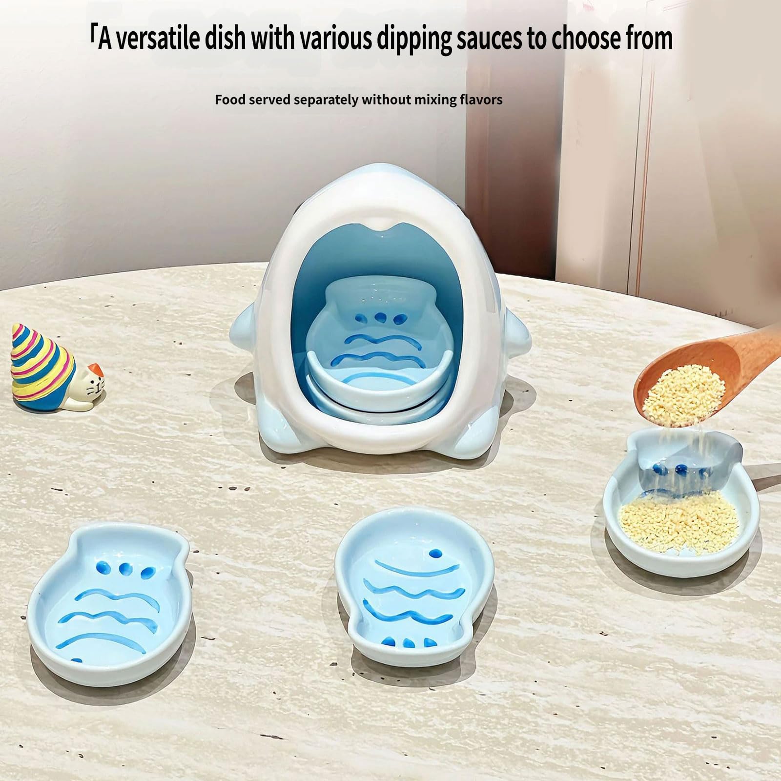 Set ciotole in ceramica per salse impilabili con, C
