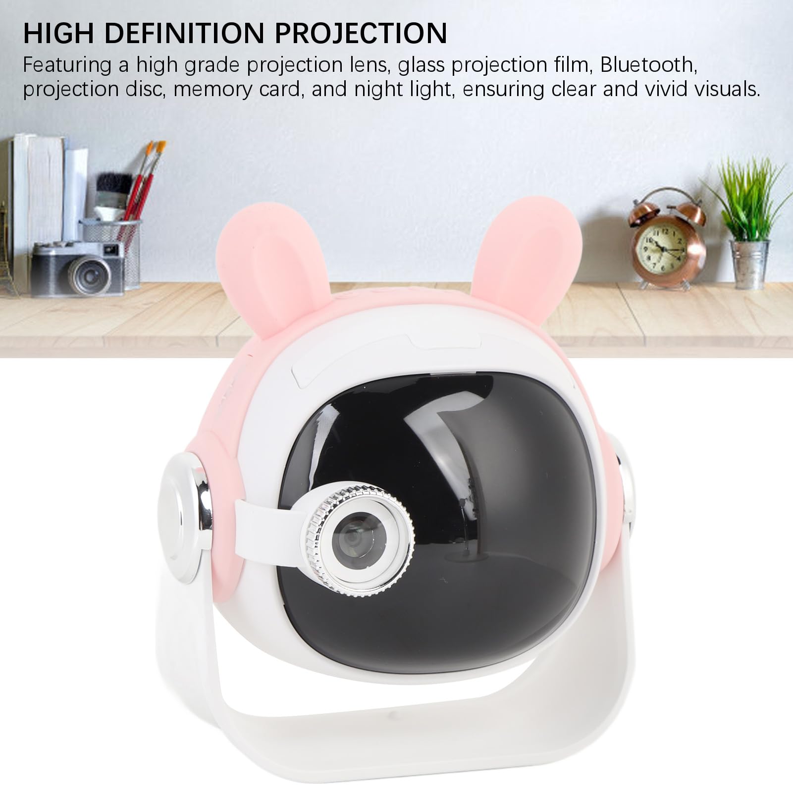 Proiettore con Altoparlante Luce Notturna per Bambini, Lampada per Proiettore Ricaricabile Tramite USB Camera da Letto, Lampada Proiezione con 15 Film