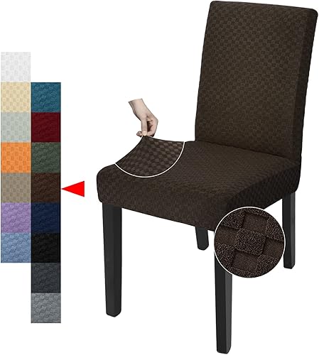 YEMYHOM - Funda protectora para silla de comedor, restaurante, cocina, fiesta, diseño elastizado, a cuadros
