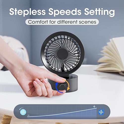 Miniatura 3 de Ventilador de escritorio USB pequeño, silencioso, velocidad continua, ajuste flexible, mini ventiladores para el hogar, oficina, dormitorio,