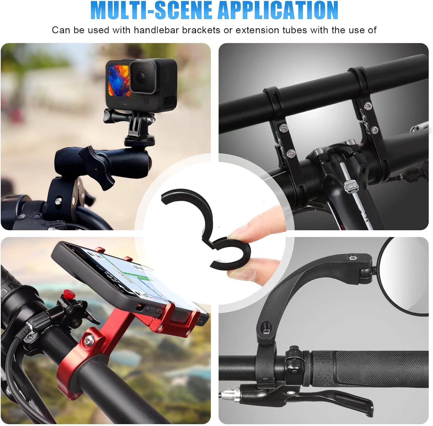12 Pcs Bicycle Handlebar Rubber Gasket & 1 Rubber DIY Gasket, Anti-Vibration and Anti-Slip Handlebar Stem Shim Spacer Adapters to Fit 22.2/25.4 mm to 31.8 mm Bike Stem for Road Mountain Bikes.