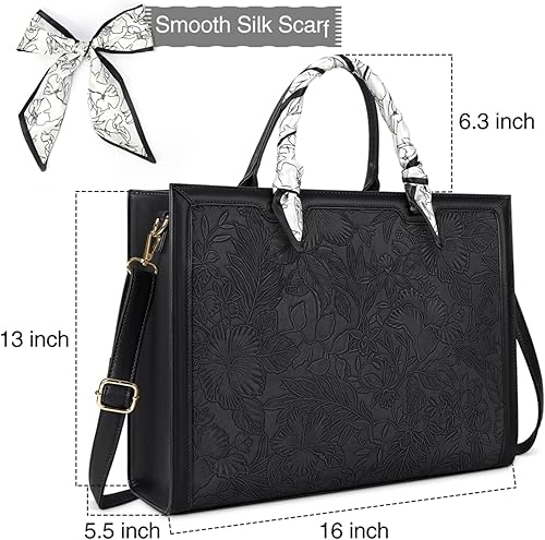 Miniatura 4 de Bolsa para laptop para mujer bolsa de mano para laptop de 156 pulgadas bolsa de cuero impermeable para computadora bolsa de mano ligera de negocios