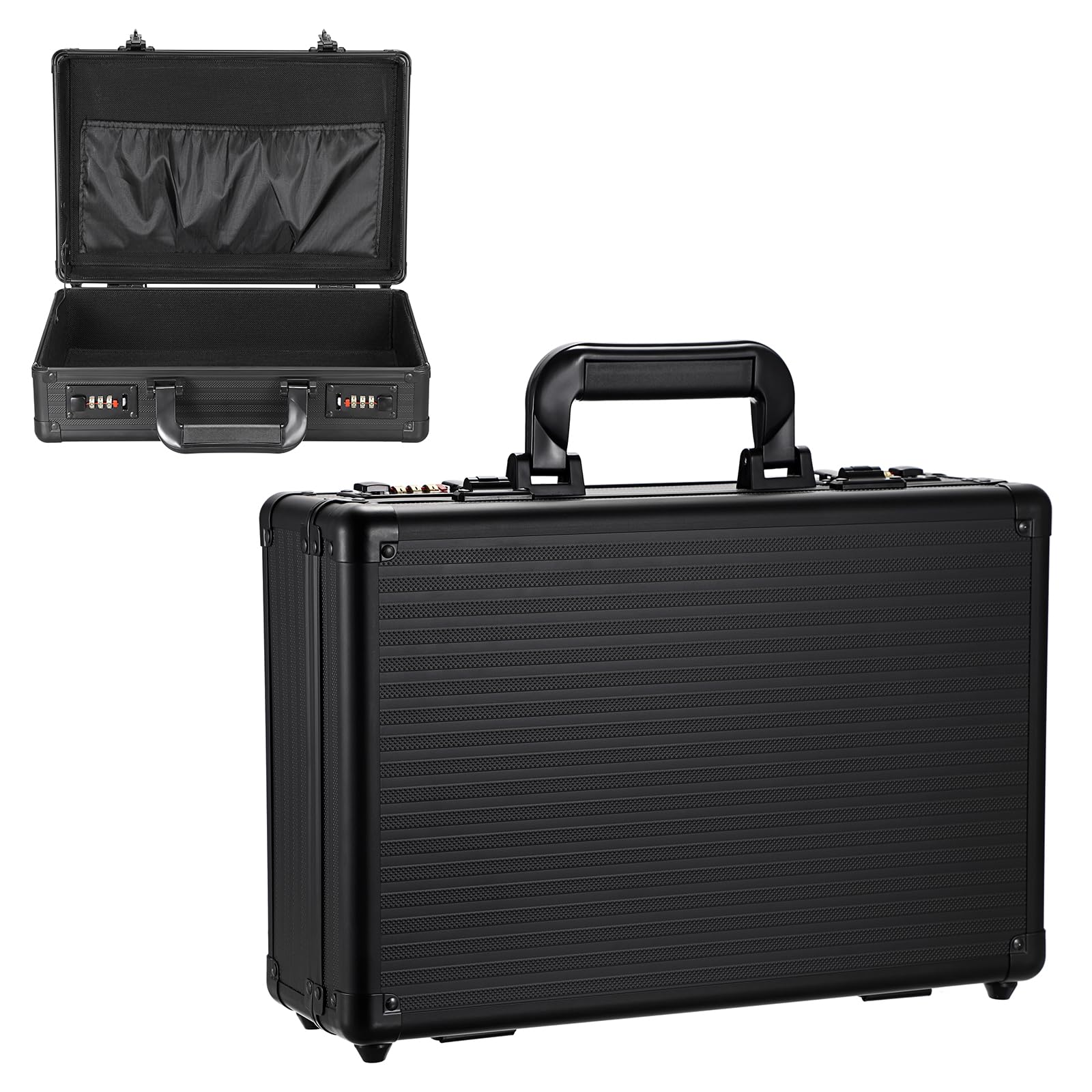 Mallette en aluminium avec serrure à combinaison A4 - Mallette à documents verrouillable - Petite valise en aluminium étanche - Mallette portable - Valise d'affaires pour les voyages