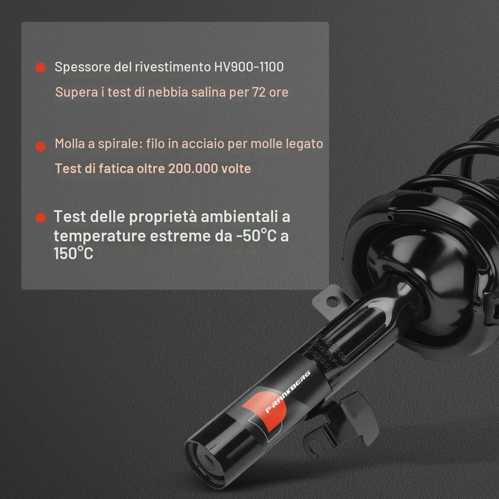 Frankberg 2 ammortizzatori anteriori da 478 mm a pressione di gas 1318110 | Compatibile con: Focus II DA DP HCP ,Focus II Turnier DA DS FFS ,Focus II Berlina DB DH FCH